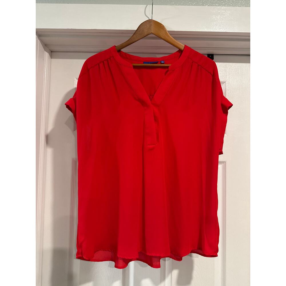 APT. 9 Red Short Sleeve Blouse Women's Size XL - Picture 2 of 9